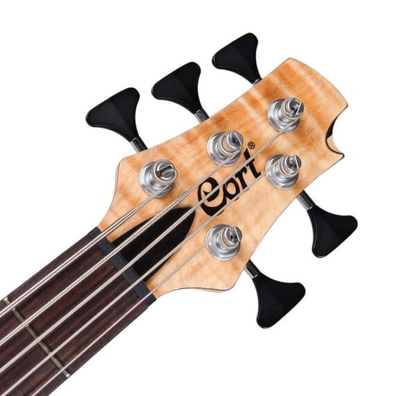 Cort Artisan A5 Plus FMMH Open Pore Natural Bass Guitar headstock