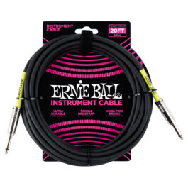 Ernie Ball Straight/Angled Instrument Cable Black – 6m