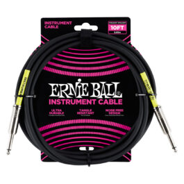 Ernie Ball Straight/Straight Instrument Cable – Black – 3m