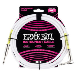 Ernie Ball Straight/Angled Instrument Cable – White – 3m
