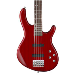 Cort Action Bass V Plus 5-String Bass Guitar – Transparent Red