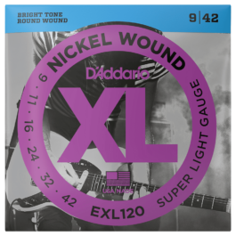 D’Addario EXL120 Nickel Wound Electric Guitar Strings – (9-42)