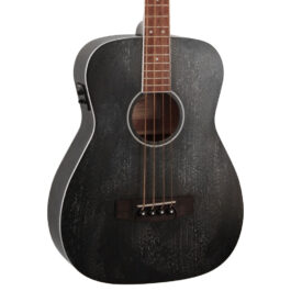 Cort AB590MF Short-Scale Mini Acoustic Bass Guitar – Open Pore Black
