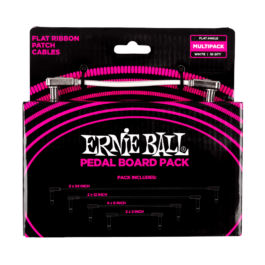 Ernie Ball Flat Ribbon Pedalboard Patch Cable Multi-Pack – White