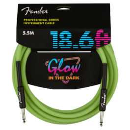 Fender Professional Series Glow in the Dark Instrument Cable – 5.5m – Green
