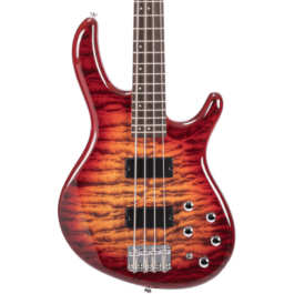 Cort Action DLX Plus 4-String bass Guitar – Cherry Red Sunburst