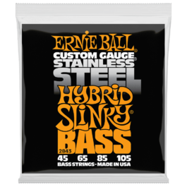 Ernie Ball Stainless Steel Hybrid Slinky Bass Guitar Strings – (45-105)