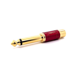 Cyberdyne RCA Female to 6.35 Mono Male Pro Gold Plated Adapter