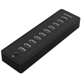 ORICO 10 Port 30W Additional Power USB2.0 Hub – Black