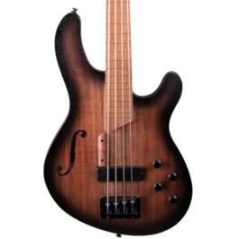 Cort B4FL MHPZ Fretless 4-String Bass Guitar – Open Pore Trans Black Burst
