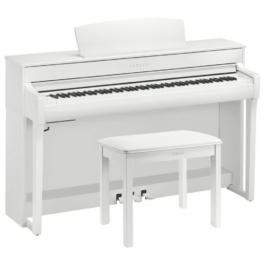 Yamaha Clavinova CLP-745 Digital Upright Piano with Bench – Matte White Finish