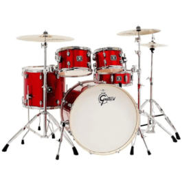 Gretsch GE4E825R Energy 5-Piece Drumkit with Hardware and Meinl Cymbal Pack – Red